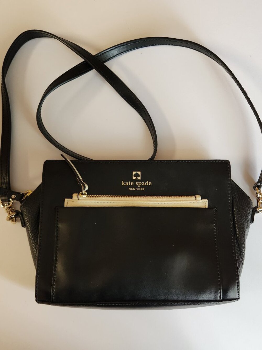 Kate Spade Adelia Crossbody Leather Purse Shoulder Bag Black Zip Top Authentic